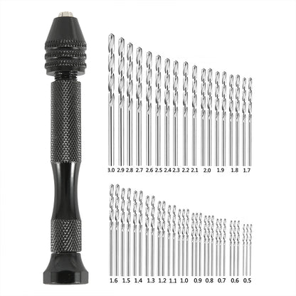 49Pcs Precision Pin Vise Hobby Drill with Model Twist Hand Drill Bits Set High Speed Hole Opening DIY Drilling Tool Dropshipping