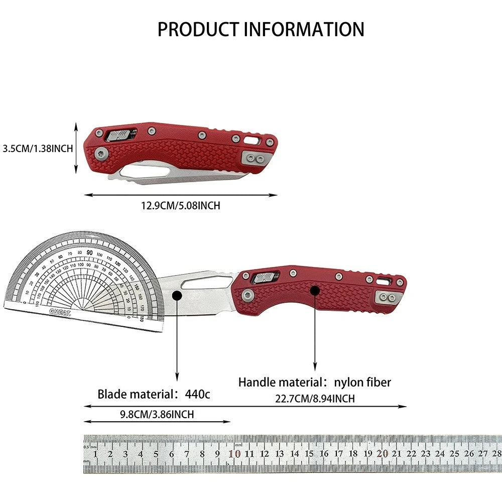 MSI-1 Jungle Adventure EDC Practical Folding Knife Multifunctional Tactical Hunting Tool 440C Blade Knives Nylon Fiber Handles