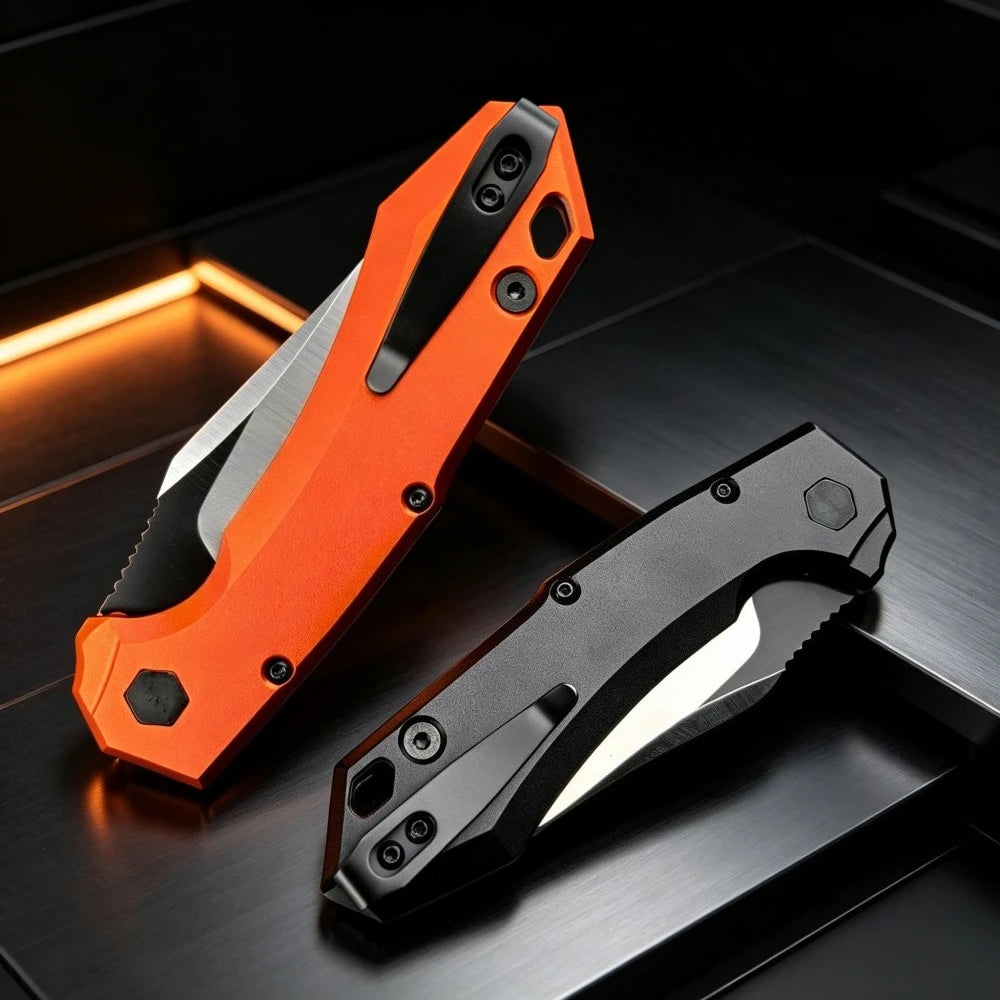 7851 Folding Knife D2 Blade Aluminum Alloy Plus G10 Handle EDC Outdoor Camping Wild Exploration Hiking Survival Rescue Practical Portable Tool