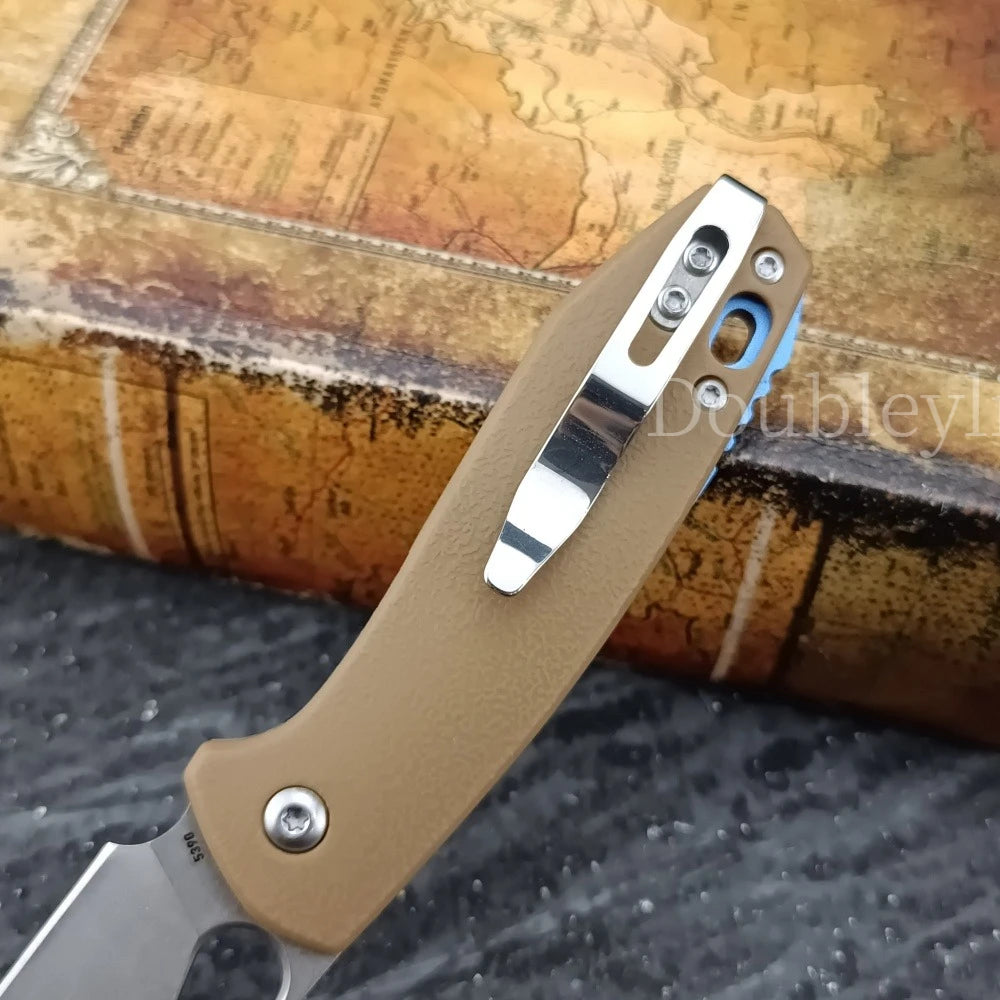 5390 Folding Knife G10 Handle with Clip EDC Compact Knives Outdoor Adventure Hiking Cutting Knife Portable Multi-fuctional Tools