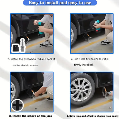 Car Jack Special Socket Wrench, Electric Drill Power Wrench for Easy Removal Tool with Lifting Assistance, Home Car Repair Tool