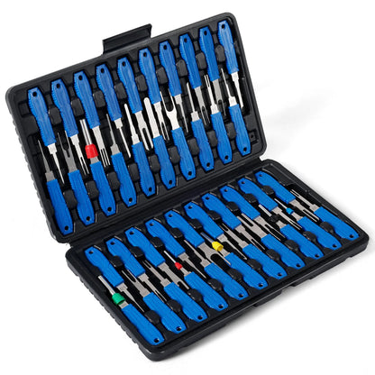 41PCS Electrical Pin Terminal Removal Tools Car Depinning Tool with Plastic Case for Connector Terminal Pin Removal Tool Kit