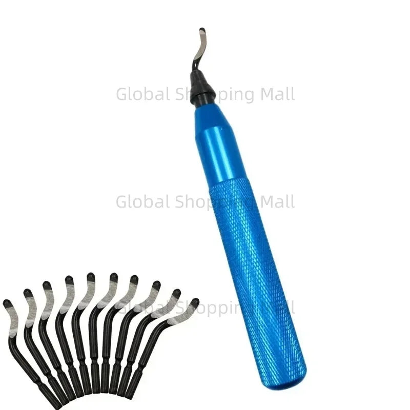 RB3000 Handle Burr Metal Deburring Tool With 10pcs BS1010 Trimming Blades Deburr Burr Scraper For Wood Plastic Reamer Tool