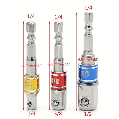 Internal Hexagonal Handle Universal Drill Bit Screwdriver Impact Socket Adapter Drill Bit Kit 1/4 "3/8" 1/2 "Hexagonal Handle