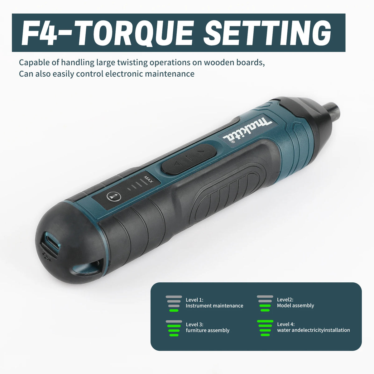 Makita Cordless Electric Screwdriver | 3.6V 5N.m Torque | 1/4" Chuck | 1300mAh Li - ion Battery.HT422