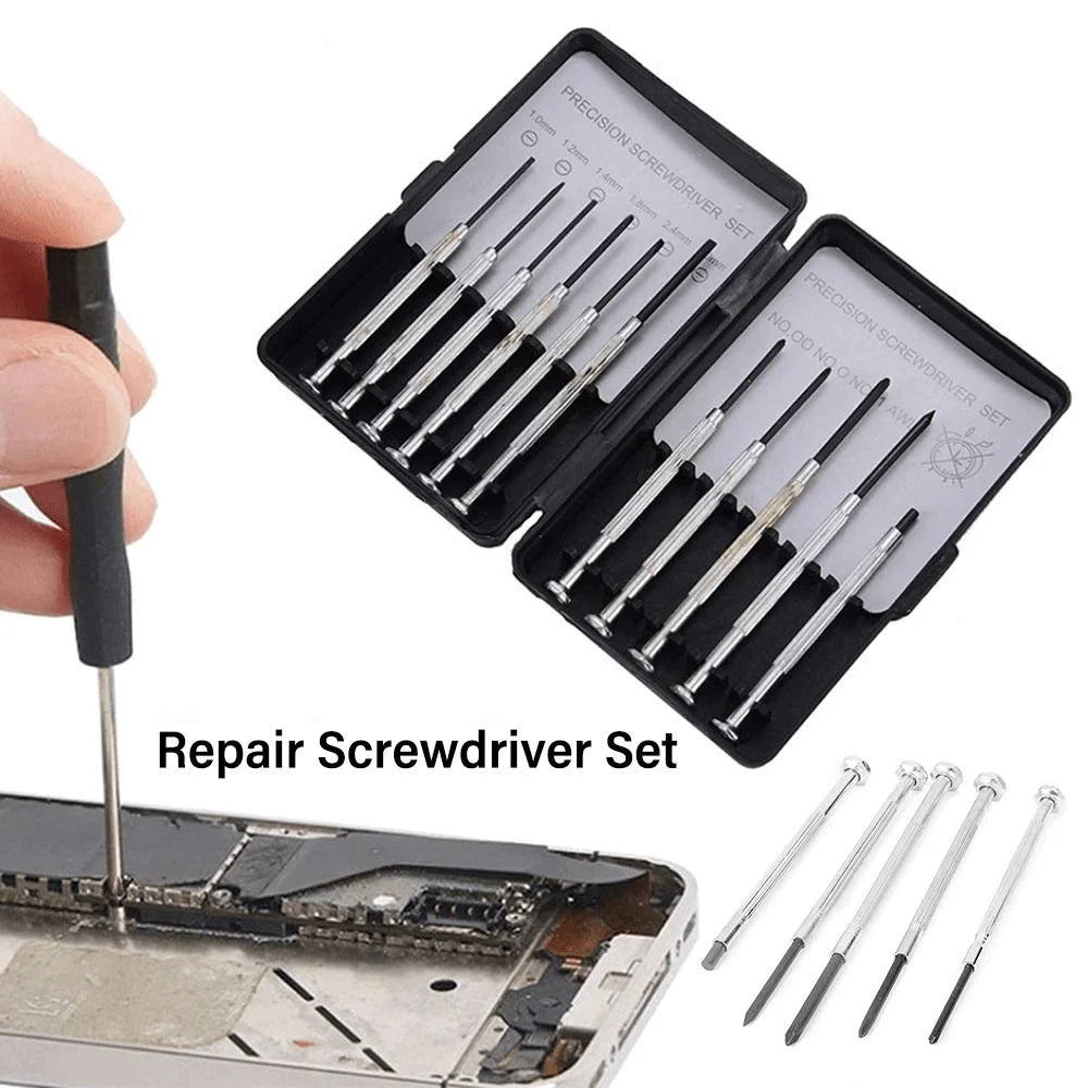 11pcs Professional Screwdriver Set For Watch Eyeglass Mobile Phone Repair With Storage Case