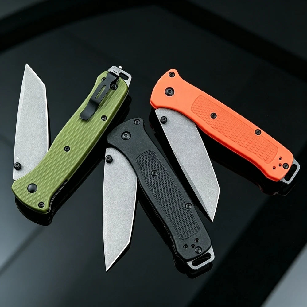 BM 537 EDC Outdoor Lightweight Folding Knife High Hardness Camping Fishing Knife Wilderness Adventure Climbing Portable Tools Backpacking Trekking Perfect Gear Nylon Fiber Handle Gift