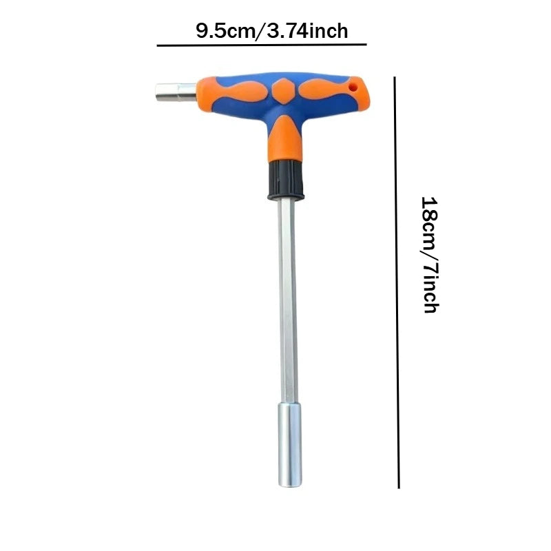 Screwdriver Set with T-Shape Cross and Straight Slot Hexagon and Plum-Shaped Heads Plus Socket Set for DIY Lovers