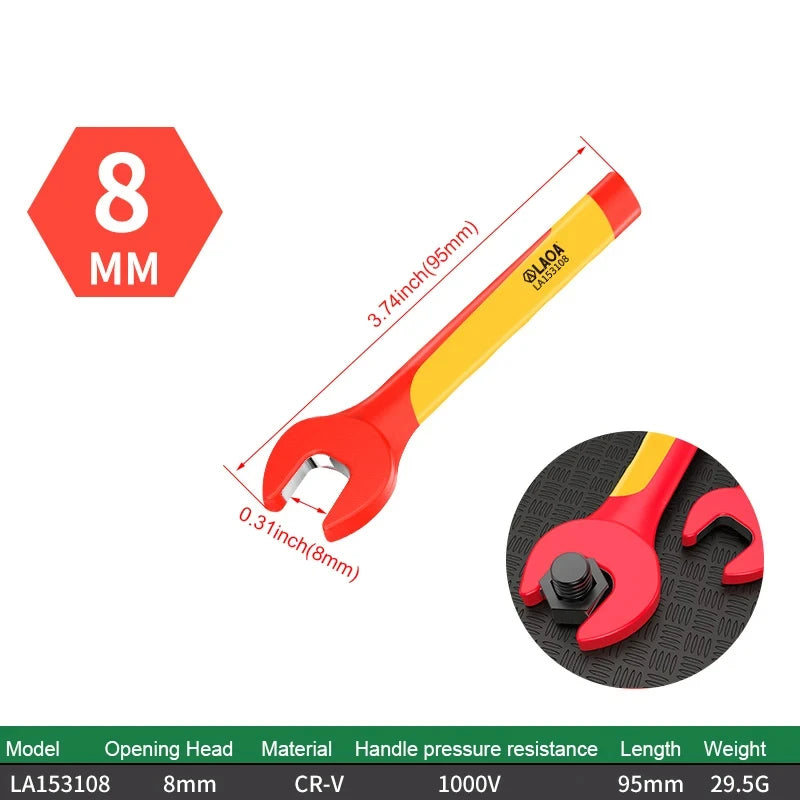 LAOA VDE Insulated Wrenches Multifunctional VDE Open-End Wrenches Manual Household Electrical Tools
