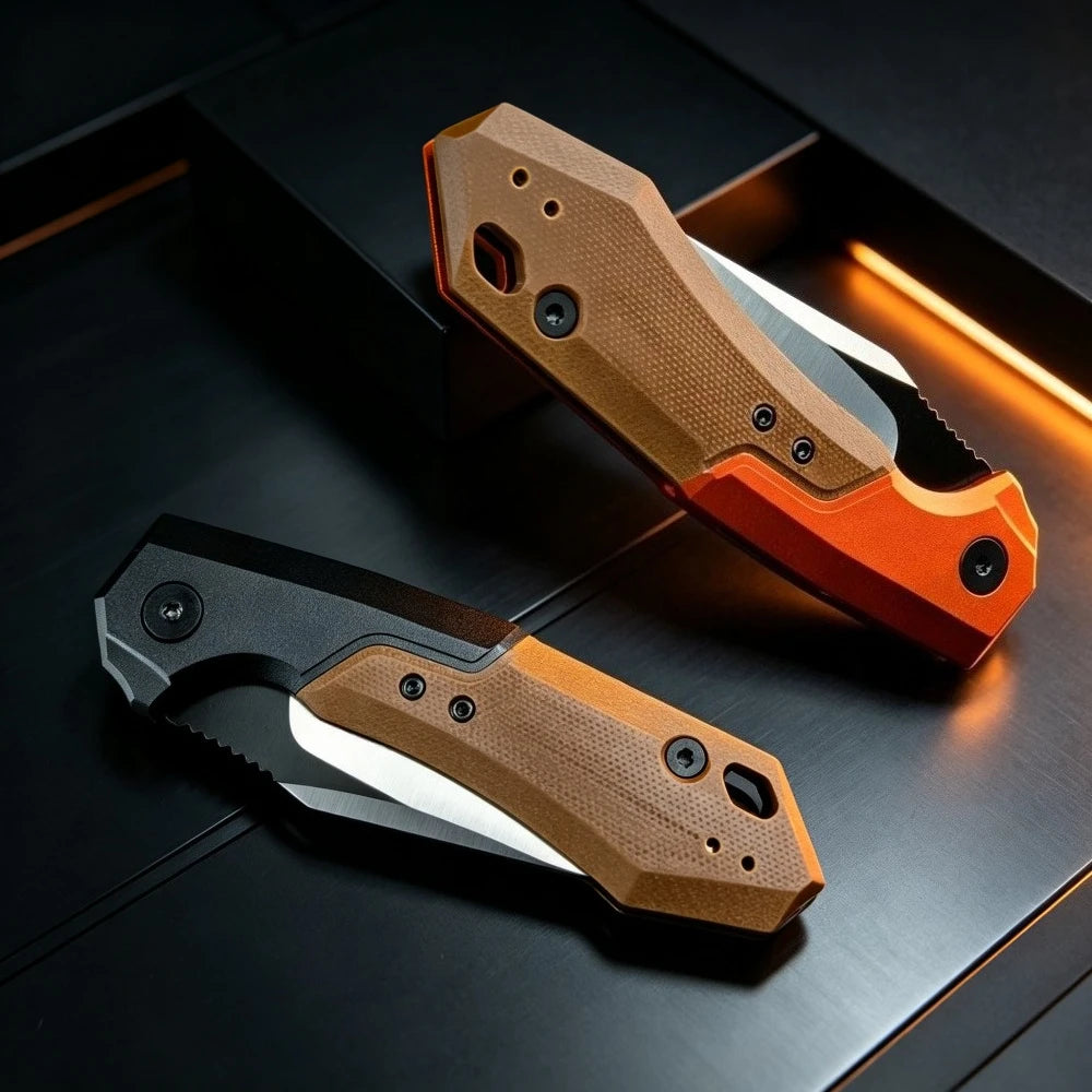 7851 Folding Knife D2 Blade Aluminum Alloy Plus G10 Handle EDC Outdoor Camping Wild Exploration Hiking Survival Rescue Practical Portable Tool