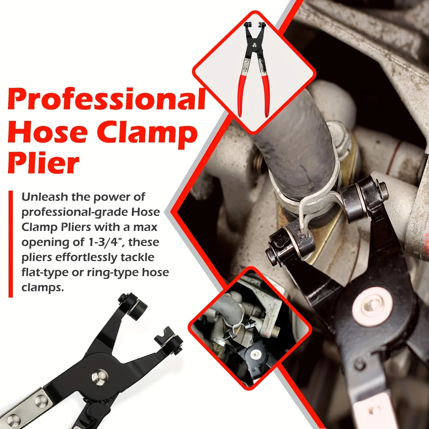 Professional Hose Clamp Pliers- Fuel Line Disconnection and Removal Tool Kit for Auto Repair