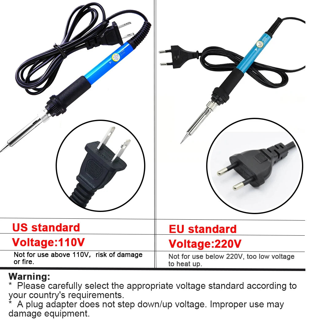 Adjustable Temperature Electric Soldering Iron 60W Electric Soldering Iron Welding Solder Repair Tool (Note Your Local voltage)