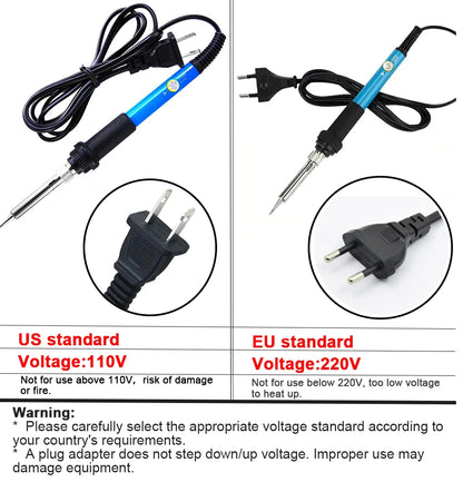 60W Adjustable Temperature Electric Soldering Iron  Welding Iron Rework Station Heat Pen Tips DIY Repair Tool