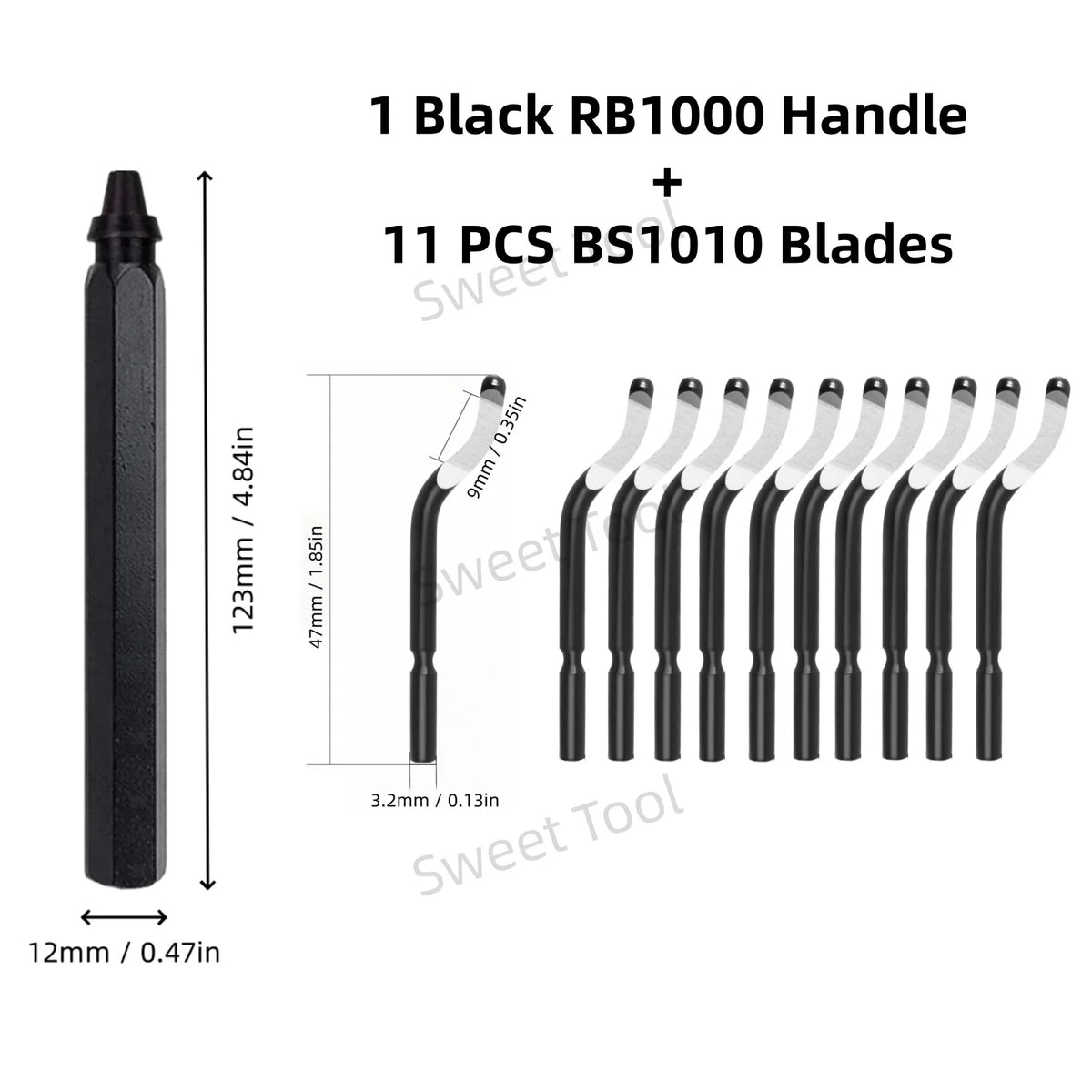 Deburring Tool Metal Handle with 1/10/11 Swivel Blades Burr Removal Reamer Tool for Plastic Metal Copper PVC Resin 3D Printing