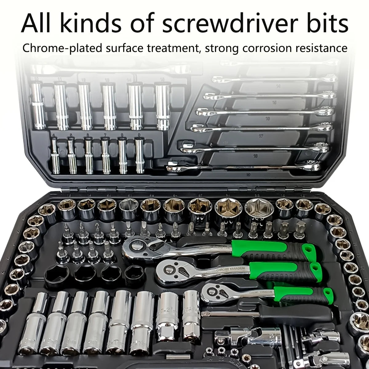 150/46pcs Auto Mechanical Repair Tool Set, Multifunctional with Socket, Wrench And Ratchet Set, Auto Repair, Mechanical Toolkit