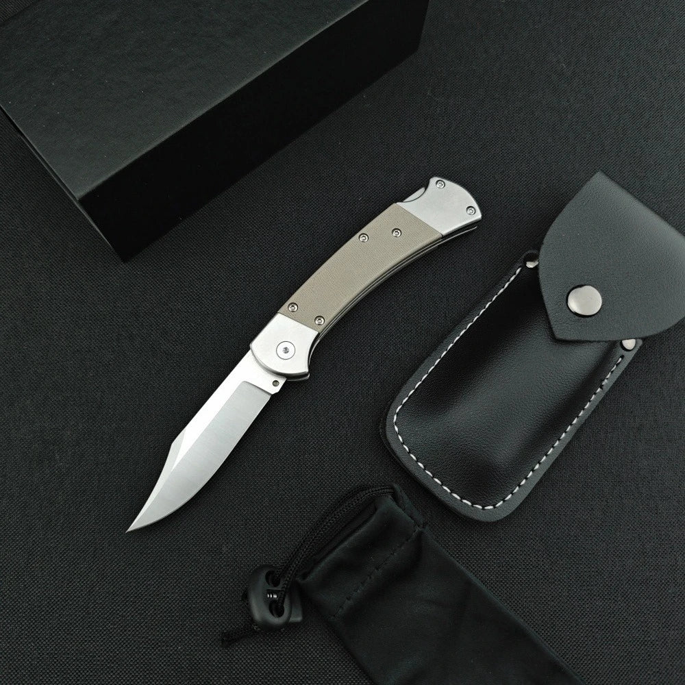 EDC Portable Folding Knife High Hardness Wear-resistant Blade G10 Handle Outdoor Camping Hiking Fishing Wild Climbing Exploration Multi-functional Tool