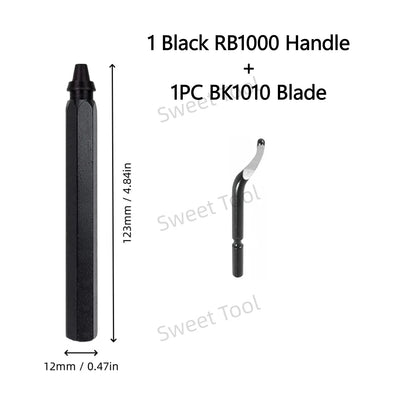Deburring Tool Metal Handle with 1/10/11 Swivel Blades Burr Removal Reamer Tool for Plastic Metal Copper PVC Resin 3D Printing