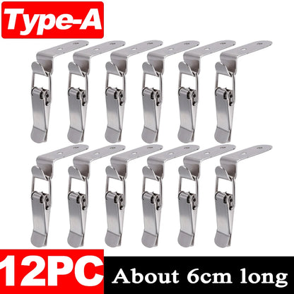 90 Degree Duck Mouth Hasp Lock Silver Metal Spring Hook for Wood Box