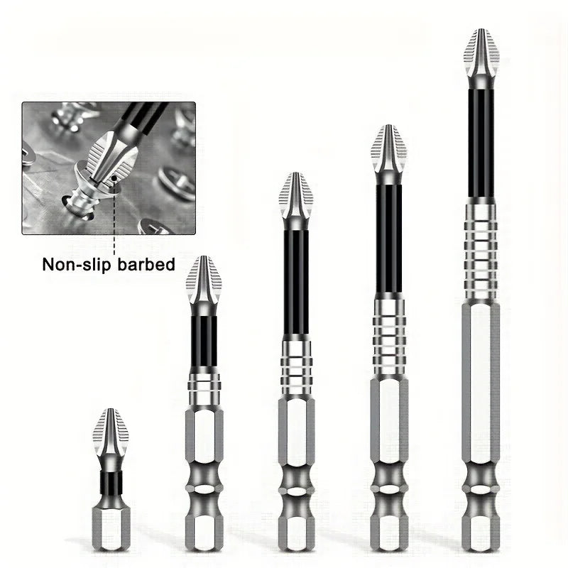 15pcs K5 Non-Slip Anti-Impact Threaded Drill Bit Set, High Magnetic Electric Screwdriver Drill Kit - High Hardness, Durable