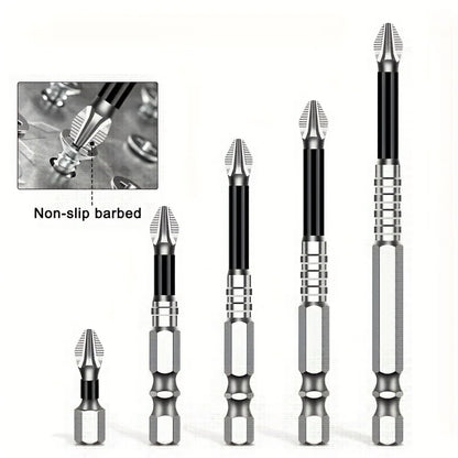 15pcs K5 Non-Slip Anti-Impact Threaded Drill Bit Set, High Magnetic Electric Screwdriver Drill Kit - High Hardness, Durable