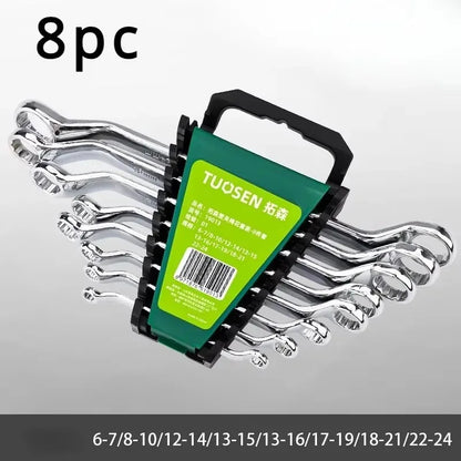 6pc Double Head Plum Blossom Wrench Set, 45° Angle, High-Carbon Steel