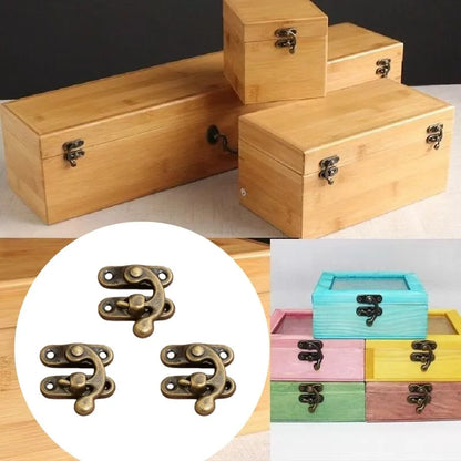 40PCS Retro Hook Latch Buckle Lock Reinforced Durable for Wooden Jewelry/Luggage Furniture Hardware Fastener