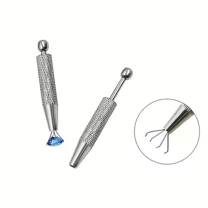 4-Claw Precision Tweezers for Jewelry Making, Soldering & Repair, Ergonomic Grip Metal Tool