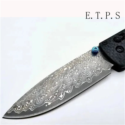 Lock Knives BM 535 Bugout Folding Pocket Knife Damascus Steel Carbon Fiber Handle Hunting Outdoor Knife Camping Survival Tools