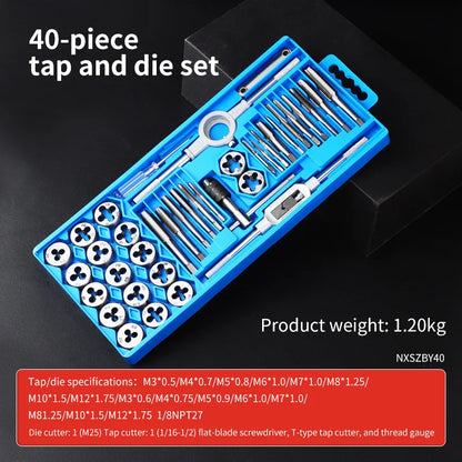 12/20/40pcs Multi-Size Portable Home Taps Slabs Tool Cases  Hardware Tool Portable Universal Combination Alloy Ste