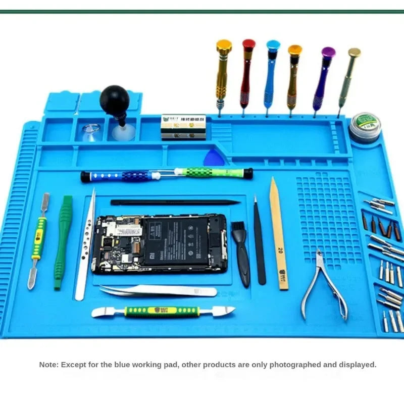 Magnetic Mat Silicone Repair Mat Circuit Board Soldering Pad Heat Resistant 932°F Anti-Static for ESD Iron Phone Repair