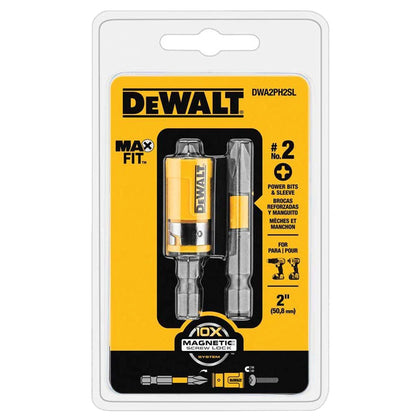 DEWALT Original DWA2PH2SL MAXFIT 2'' PH2 Impact Driver Bit Sleeve Set Portable Carpentry Power Tool Accessories