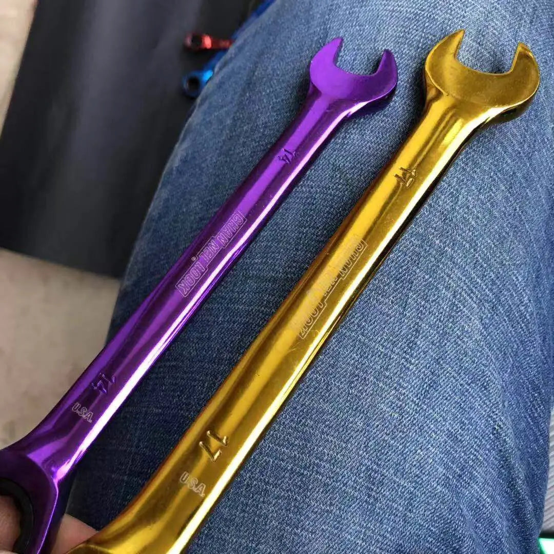 Multi-function Ratchet Wrenches Dual-purpose Open Movable Wrench Hex Key Hardware Hand Tools Accessories 8/10/12/14/17/19mm
