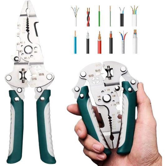 Foldable 18-in-1 Wire Stripping Pliers Crimping Tool - Multifunctional Electrician Pliers, Professional-Grade Electrician Tools | Compact Folding Design for Secure Connections and DIY Projects