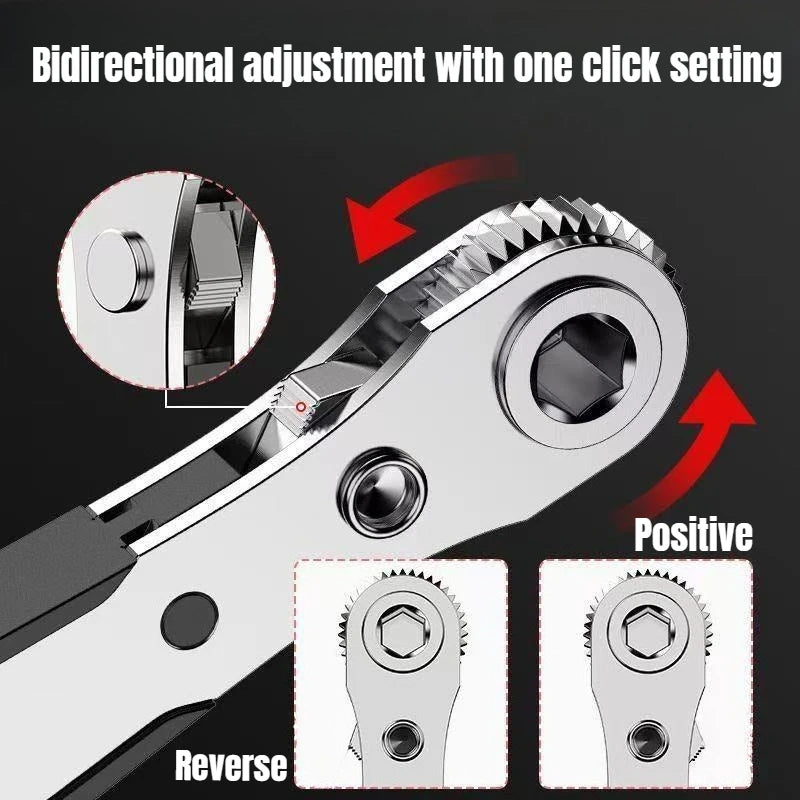 1/4 Bi Directional Mini Ratchet Screwdriver Set Multi Functional Home DIY Manual Tool, Suitable for Small Space Use