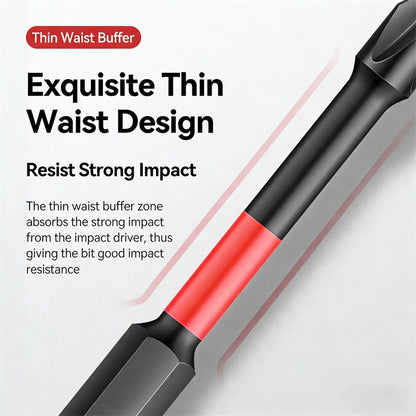 Magnetic Impact Phillips Bit Anti-Slip Impact Long Screwdriver Bit Set Hex Shank Cross Impact Driver Bit for Power Drilling