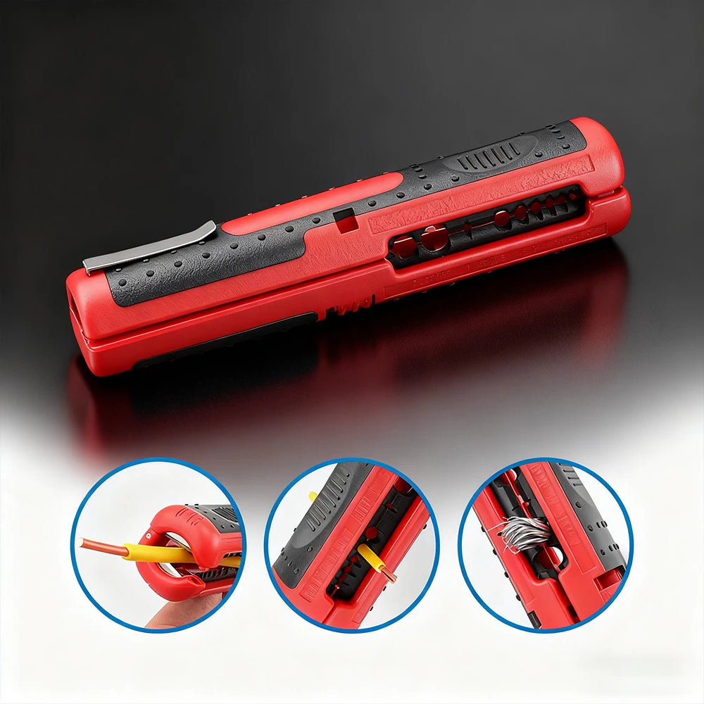 Multifunctional Cable Wire Stripper Cutter Pliers Hand Tool Hardware Tool Portable Anti-skid Handle Strip Pen Clip