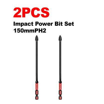 Geinxurn 6 in. Impact Tough #2 Phillips Screwdriver Bits Set, S2 Alloy Steel Impact Tough Screwdriver Power Bit Set
