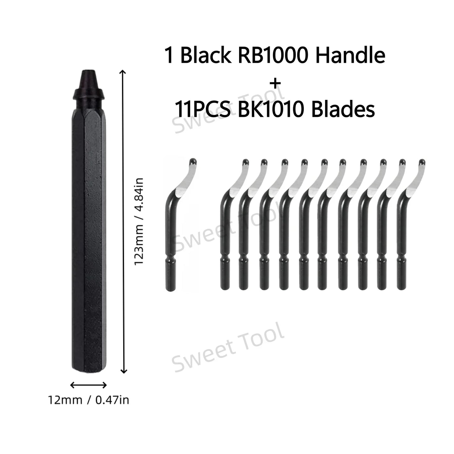 Deburring Tool Metal Handle with 1/10/11 Swivel Blades Burr Removal Reamer Tool for Plastic Metal Copper PVC Resin 3D Printing