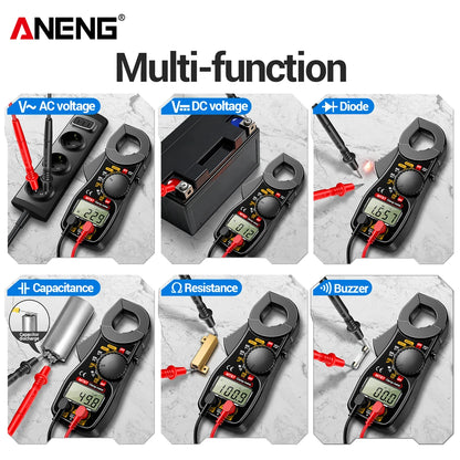 ANENG MT87 1999 Counts Clamp Multimeter AC/DC 600V Voltage 400A Current Resistance Tester with Data Hold Digital Clamp Meter