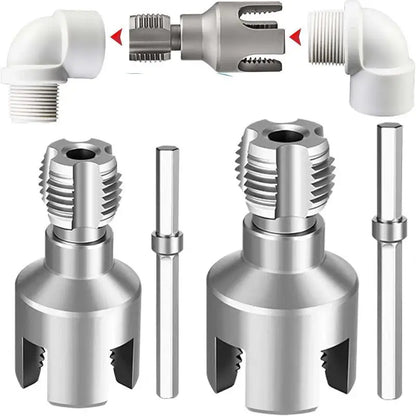 1Pc Pipe Thread Cutting Tool Integrated Internal & External Pipe Threading Tool Electric Drill Compatible PVC Pipe Threader Kit