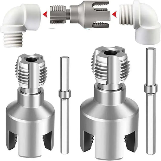 1Pc Pipe Thread Cutting Tool Integrated Internal & External Pipe Threading Tool Electric Drill Compatible PVC Pipe Threader Kit