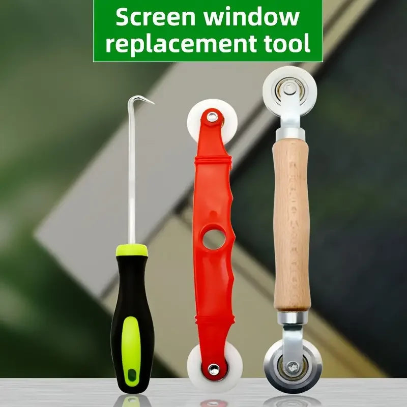 3-Piece Screen Fix Kit - Effortless Door & Window Screen Installation - Durable, Versatile Tools for a Seamless Repair Solution