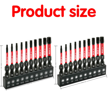 21-Piece Bit Set S2 Industrial-Grade Steel, 50mm Length, Torx/Hollow Torx 60mm Extension Rod, Impact-Resistant and Deformation-Resistant, Transparent Storage Box, Easy to Carry, Suitable for Outdoor Assembly, Hardware Repair
