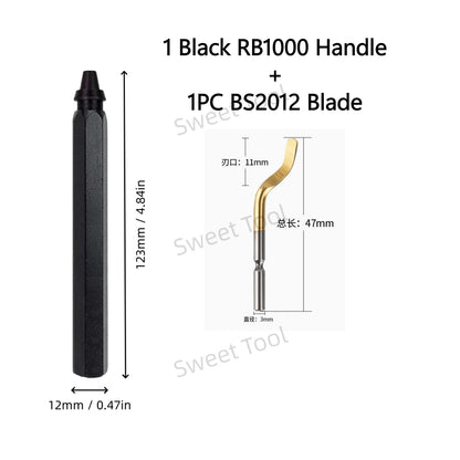 Deburring Tool Metal Handle with 1/10/11 Swivel Blades Burr Removal Reamer Tool for Plastic Metal Copper PVC Resin 3D Printing