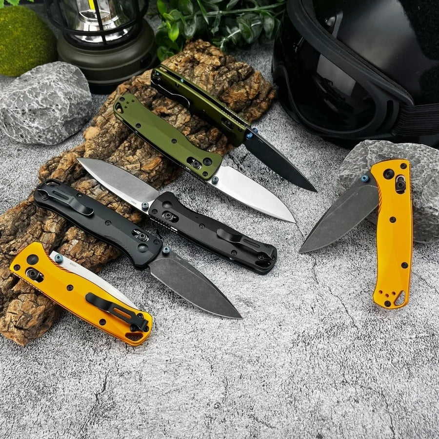 533BK-2 Mini Bugout Folding Knife D2 Blade Aluminum Outdoor Camping and Home Use Multi-functional Knife Practical Cutting Knife