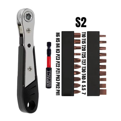 Right Angle Screwdriver Set T25, Mini Ratcheting 90 Degree Offset Wrench Kit, Pocket Tool for DIY Repair, Low Profile Bit Socket