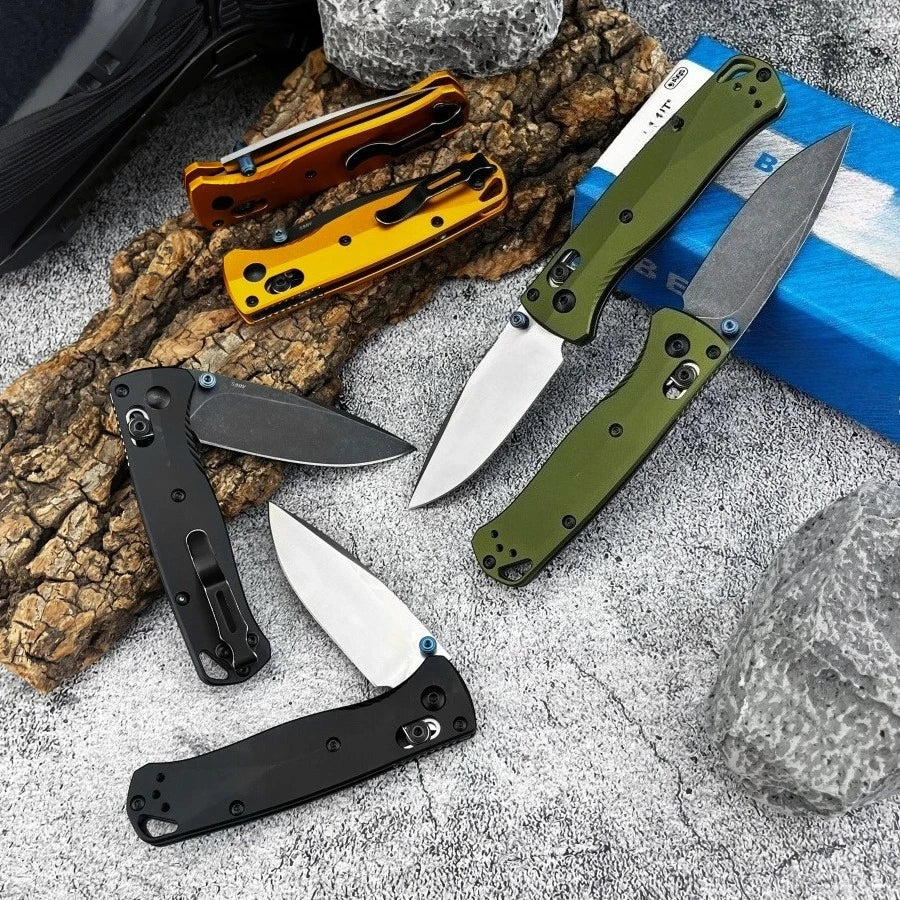 533BK-2 Mini Bugout Folding Knife D2 Blade Aluminum Outdoor Camping and Home Use Multi-functional Knife Practical Cutting Knife