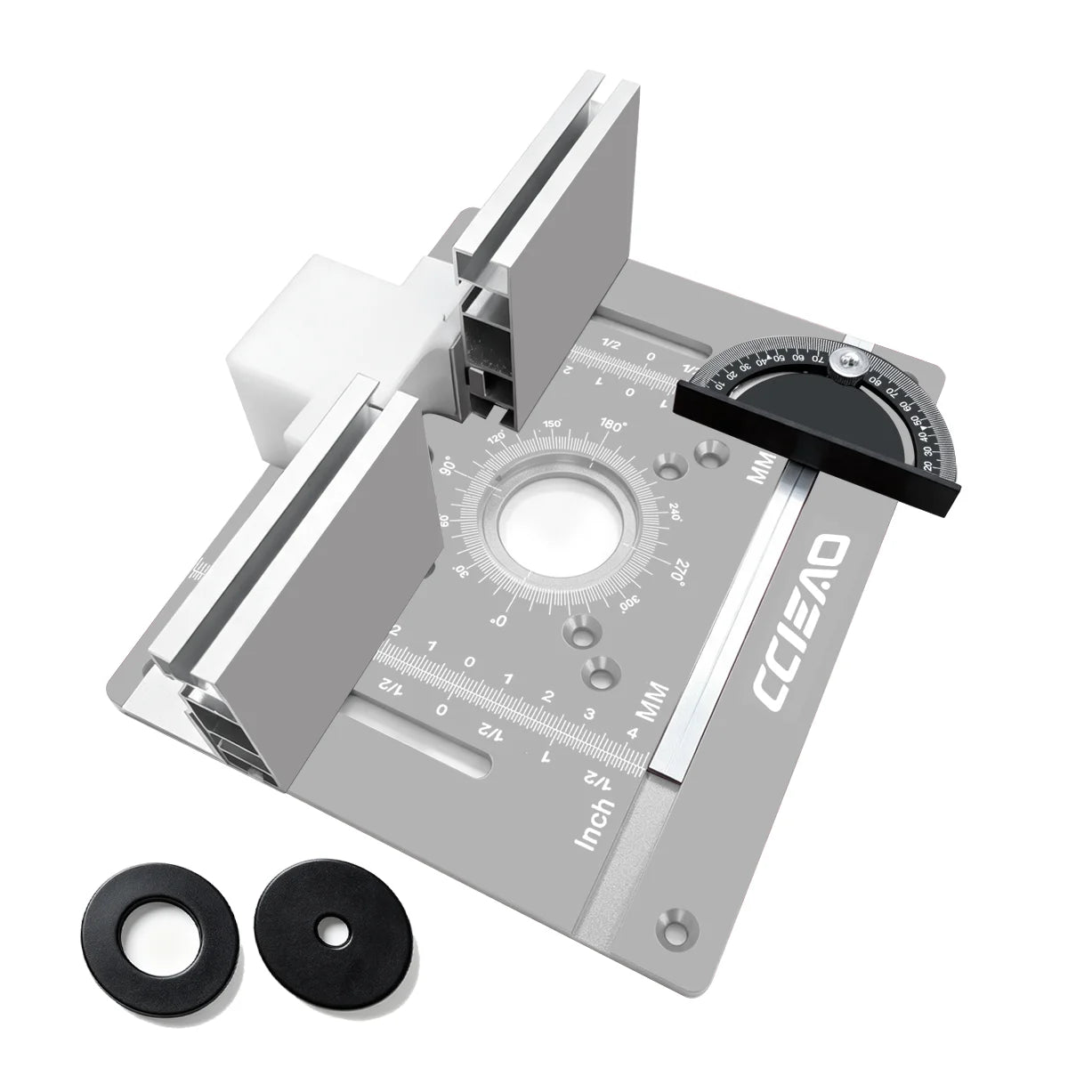 Router Insert Plate Full Kit Aluminum Router Table Base Miter Gauge Sliding Hardware Dual Scale Benchtop Wood Router Woodworking