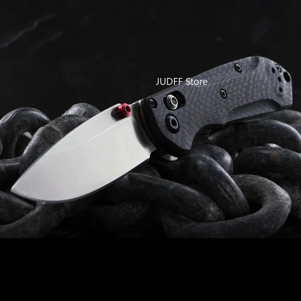 Mini Freek BM 565 Carbon Fiber Handle Portable Foldable Cutting Tool Multi-purpose Utility Camping EDC Hiking Trekking Premium Folding Pocket Knife