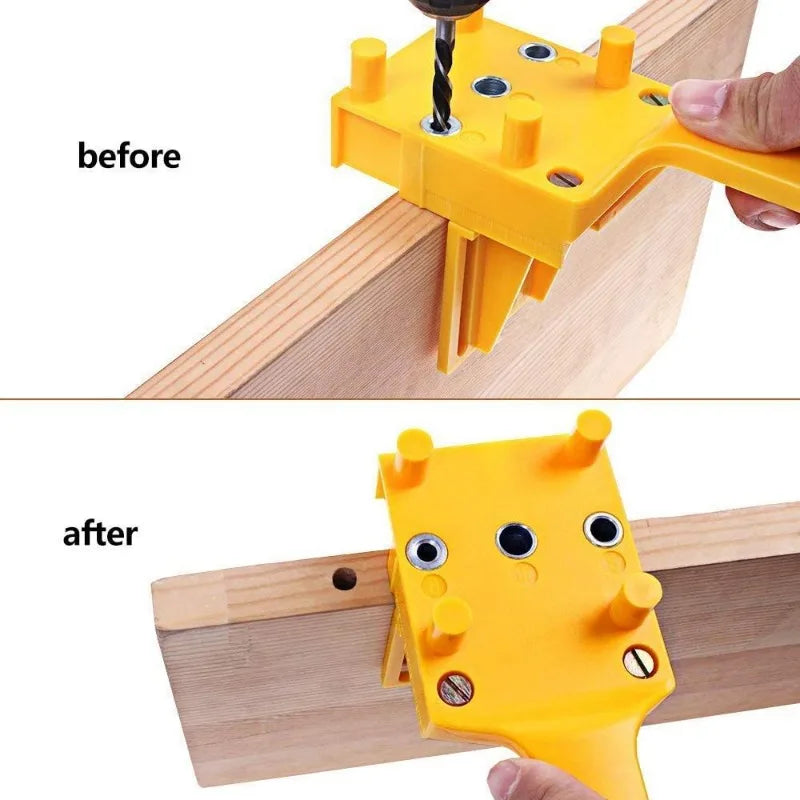 Woodworking Dowel Handheld Drill Guide and Hole Saw Tool 6/8/10mm Drill Bit For Carpentry Straight Hole Locator Clamp